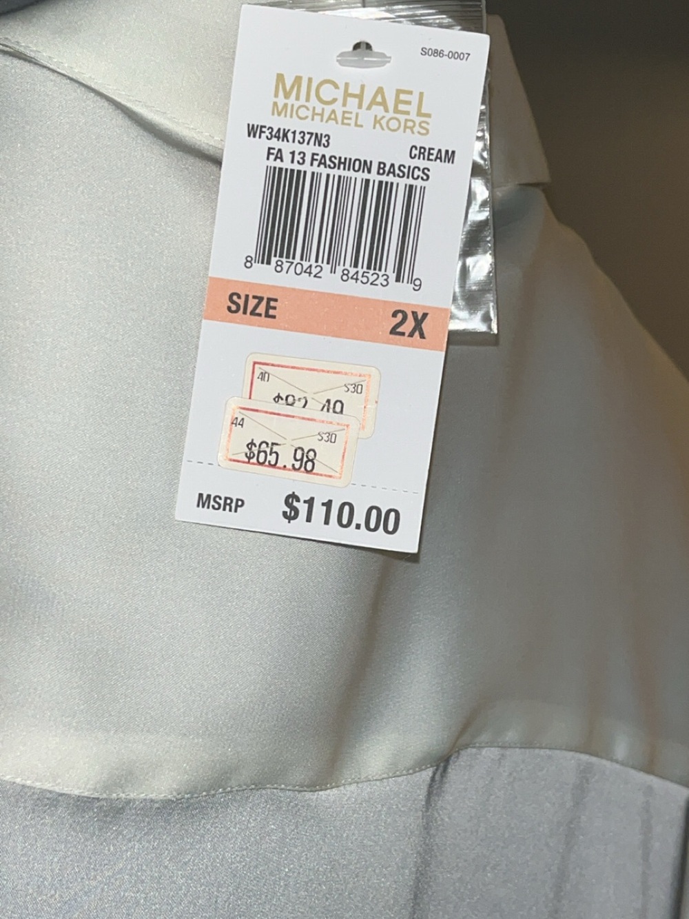 MICHAEL Michael Kors White Studded Button-Front Blouse - Picture 3 of 4